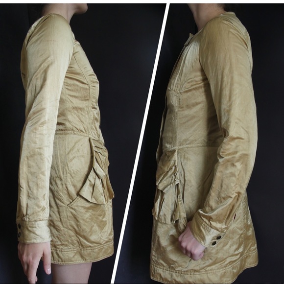 NANETTE LEPORE GOLD SILKY JACKET - Picture 7 of 8